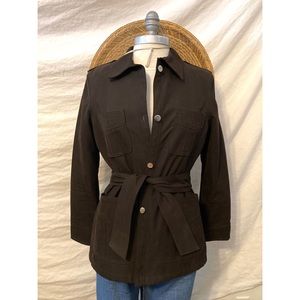 Brown Western Jacket with waist tie